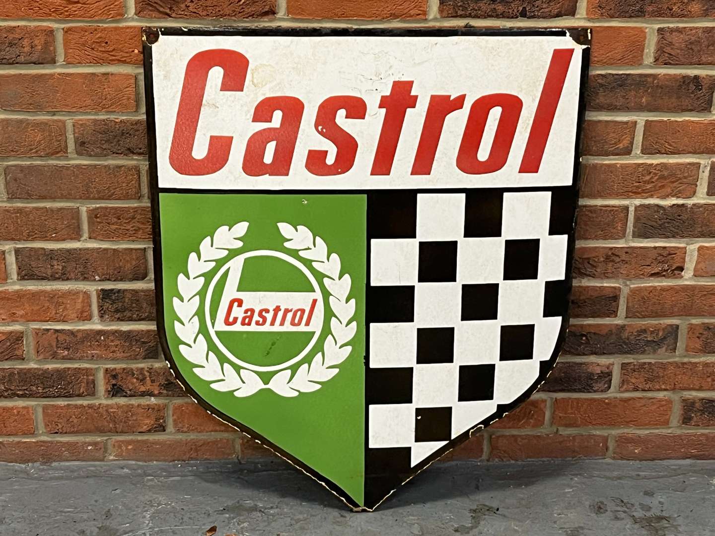 <p>Castrol Shield Enamel Sign</p>