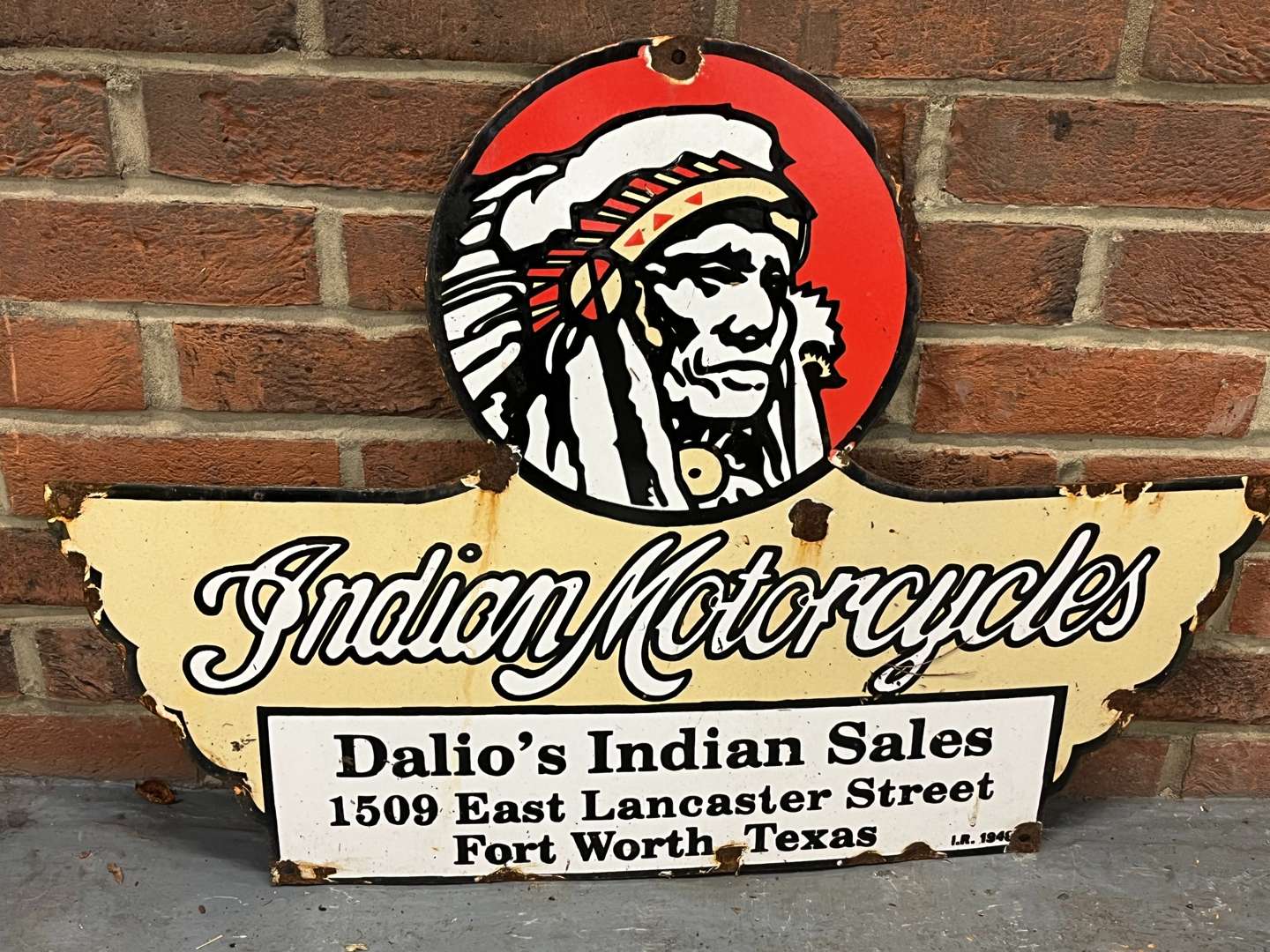 <p>Indian Motorcycles Enamel Sign</p>