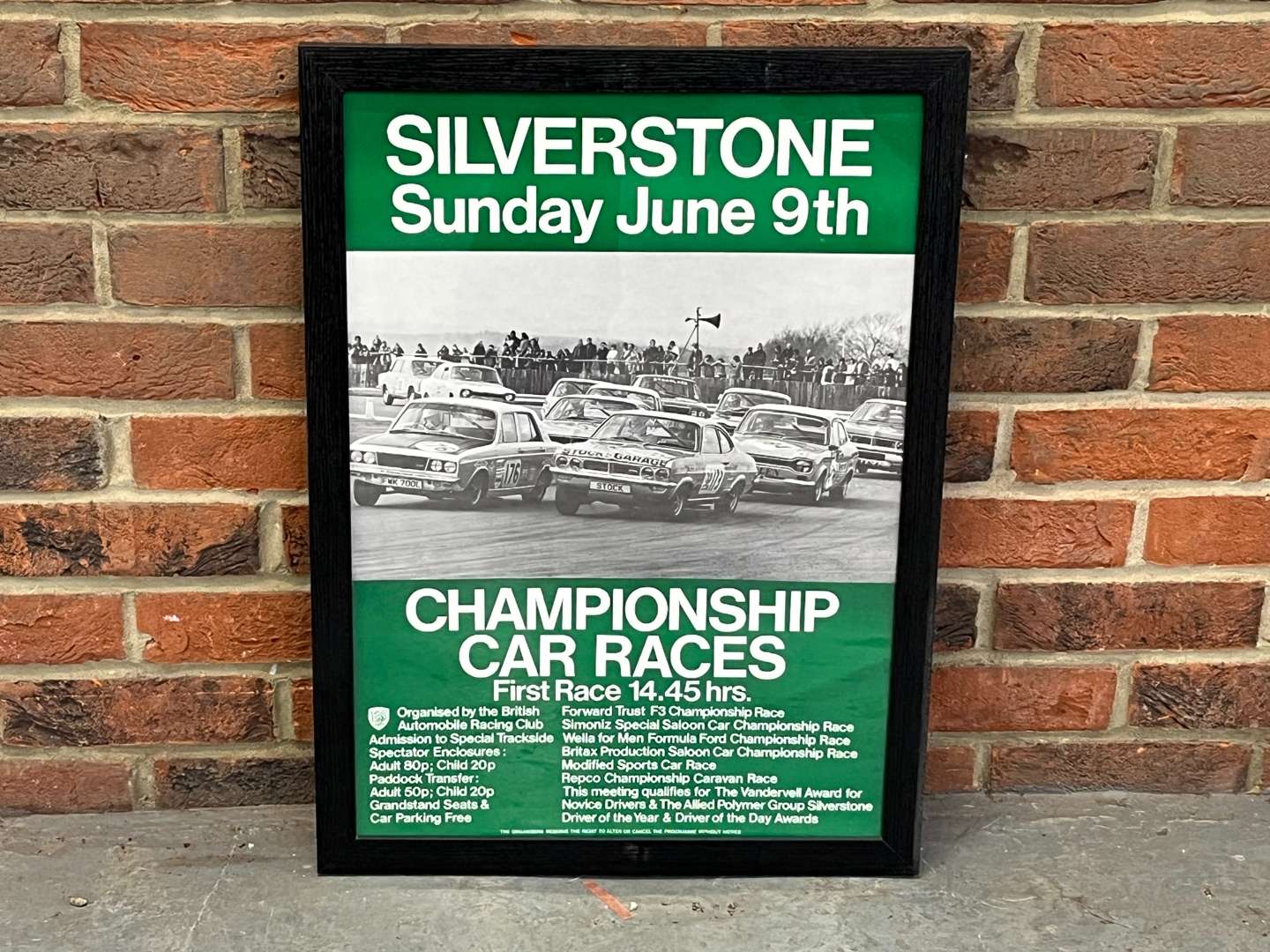 <p>Original Silverstone Framed Championship Car Races Race Poster</p>
