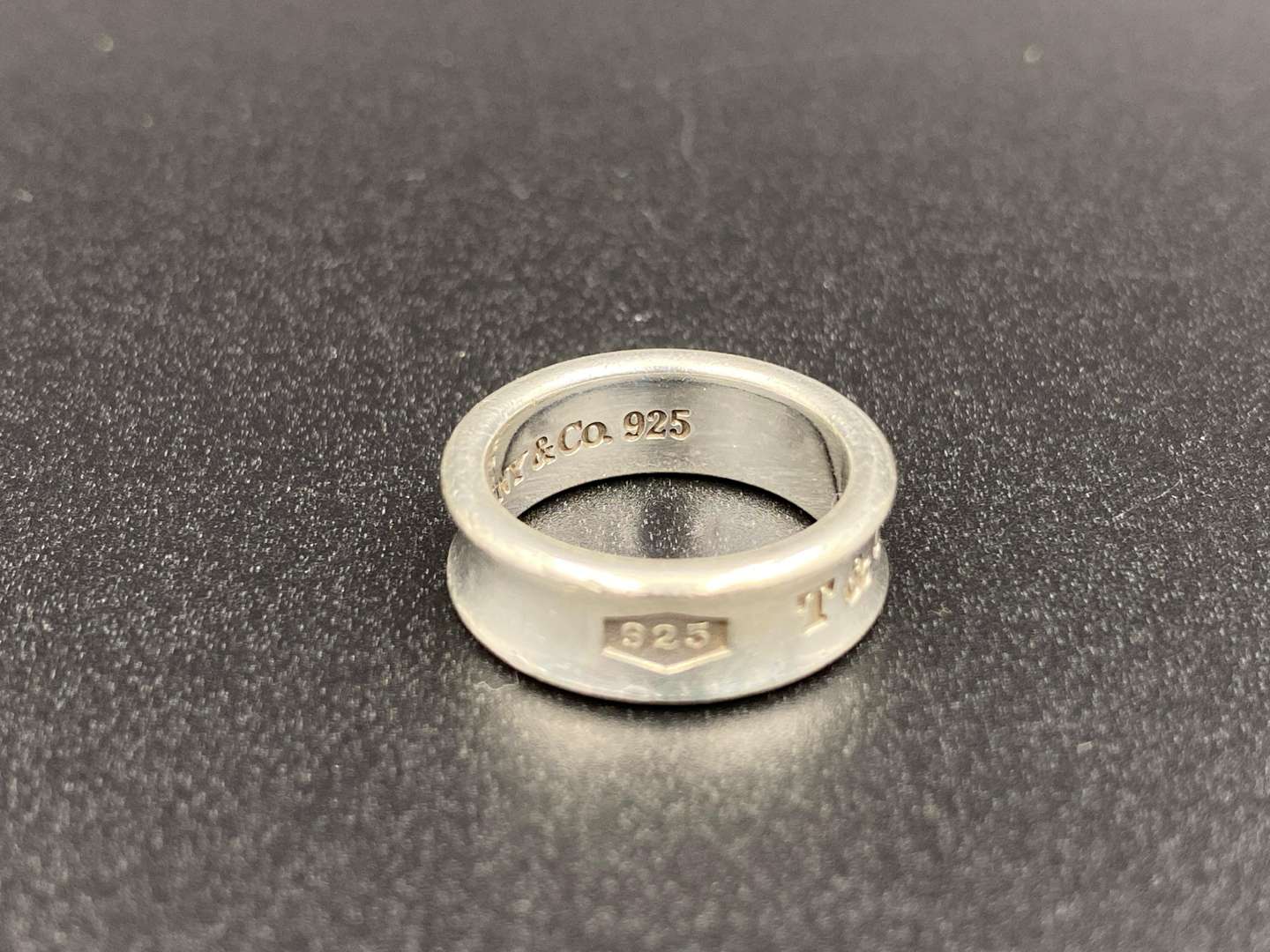 <p>TIFFANY & CO, .925 silver, silver “Tiffany 1837” concave ring,</p>