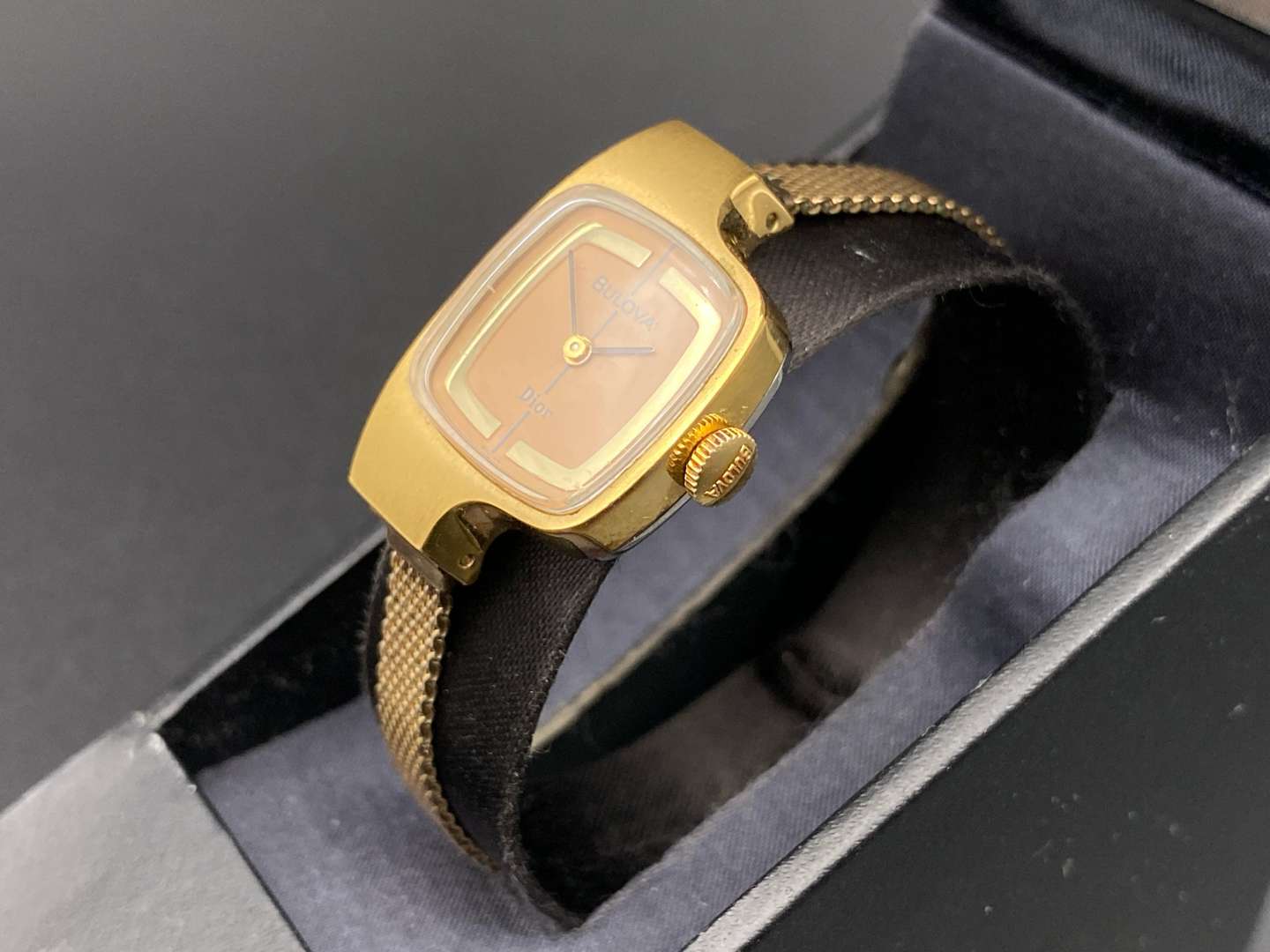 <p>BULOVA for CHRISTIAN DIOR, gold plated, 23-jewel manual wrist watch,</p>
