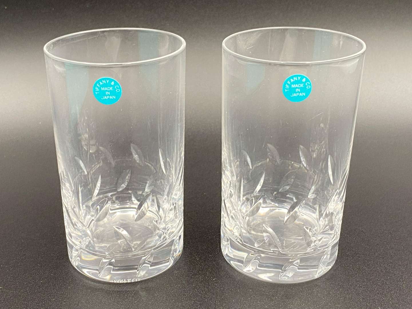 <p>TIFFANY & CO, a pair of Japanese Highball glasses,</p>