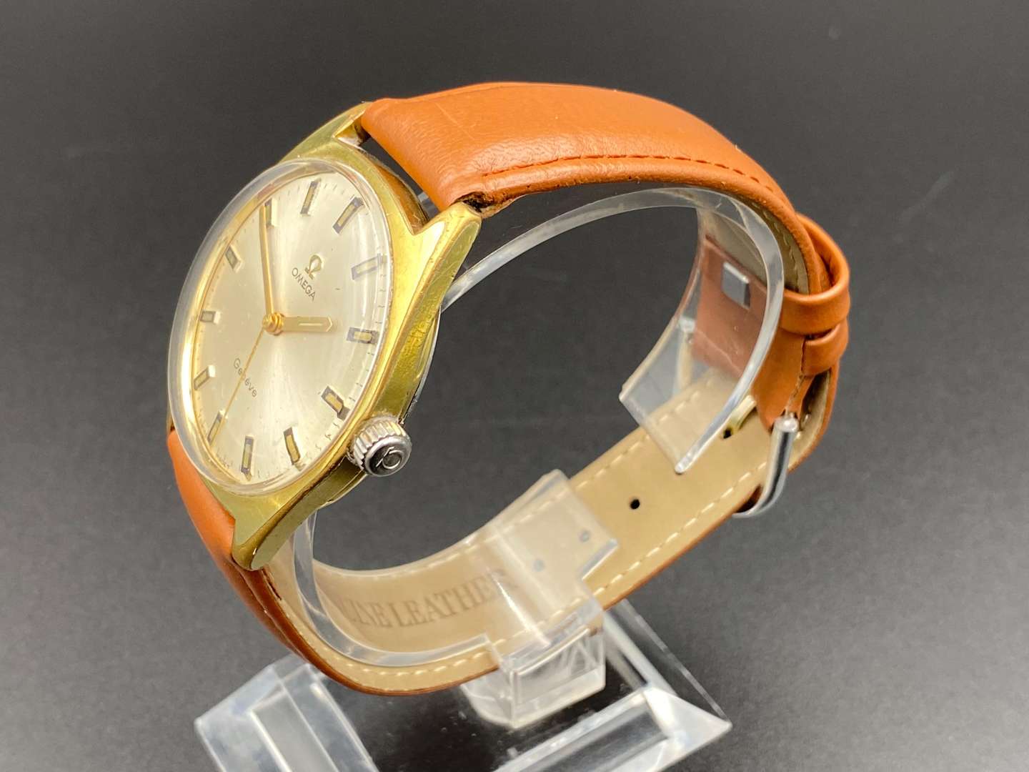 <p>OMEGA, Geneve gold plated centre seconds wristwatch</p>