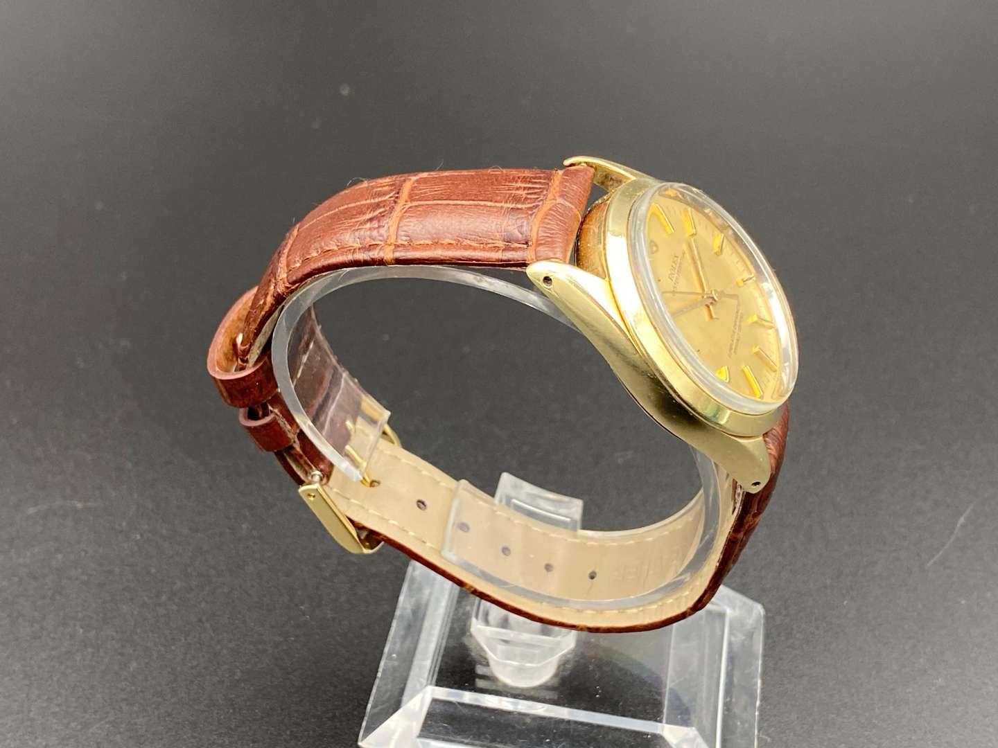 <p>ROLEX, Oyster Perpetual 1024 3020760 gold plated automatic wristwatch</p>
