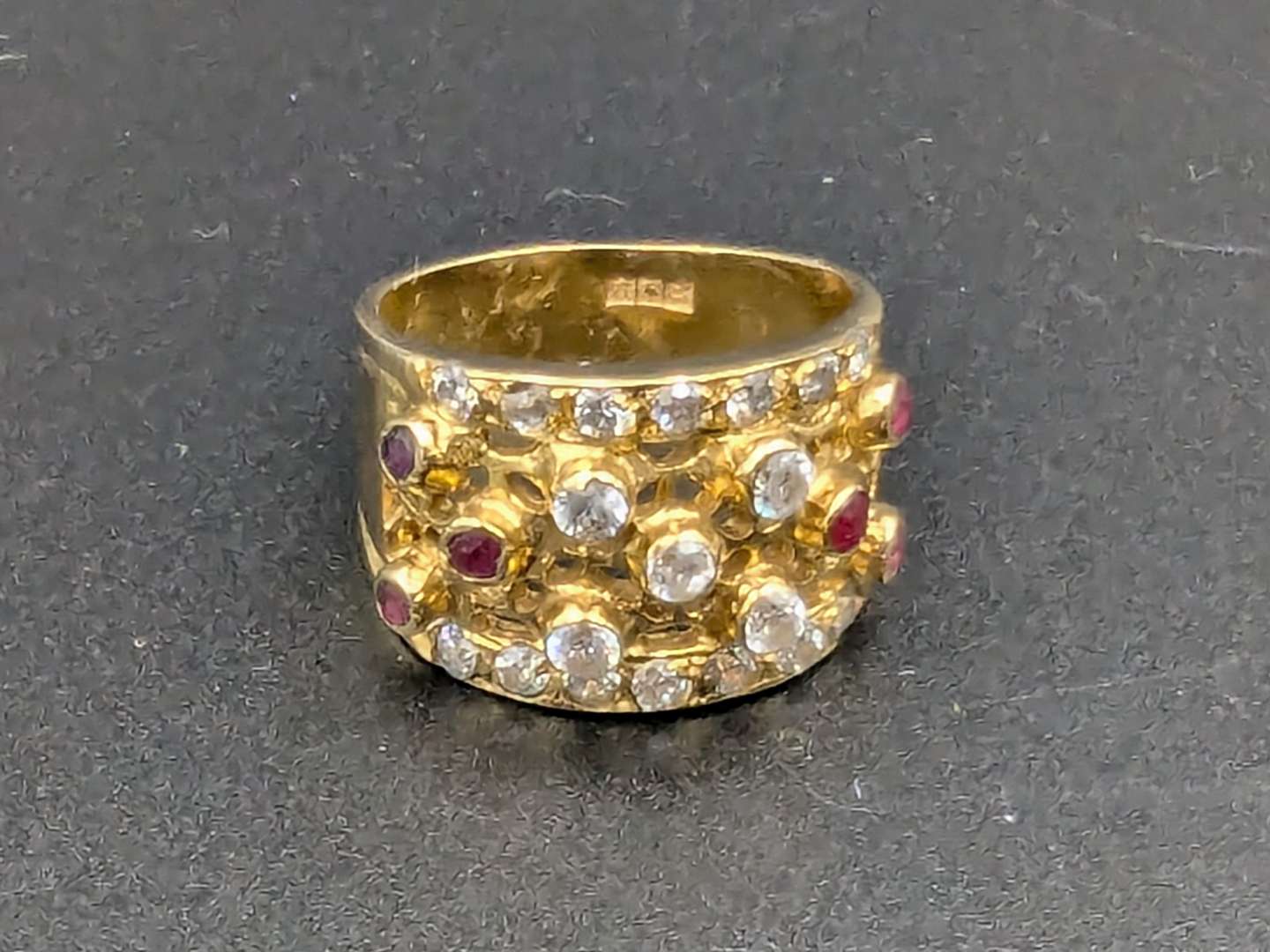 <p>Ruby and Paste Set 18ct gold ring</p>