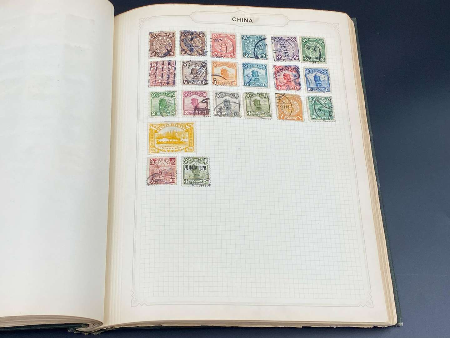 <p>SIMPLEX BLANK STAMP ALBUM, late 19th and early 20th century international stamp album and contents,</p>