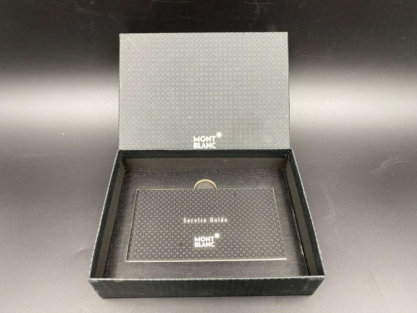 <p>MONT BLANC, a black, stitched leather pocket address book,&nbsp;</p>