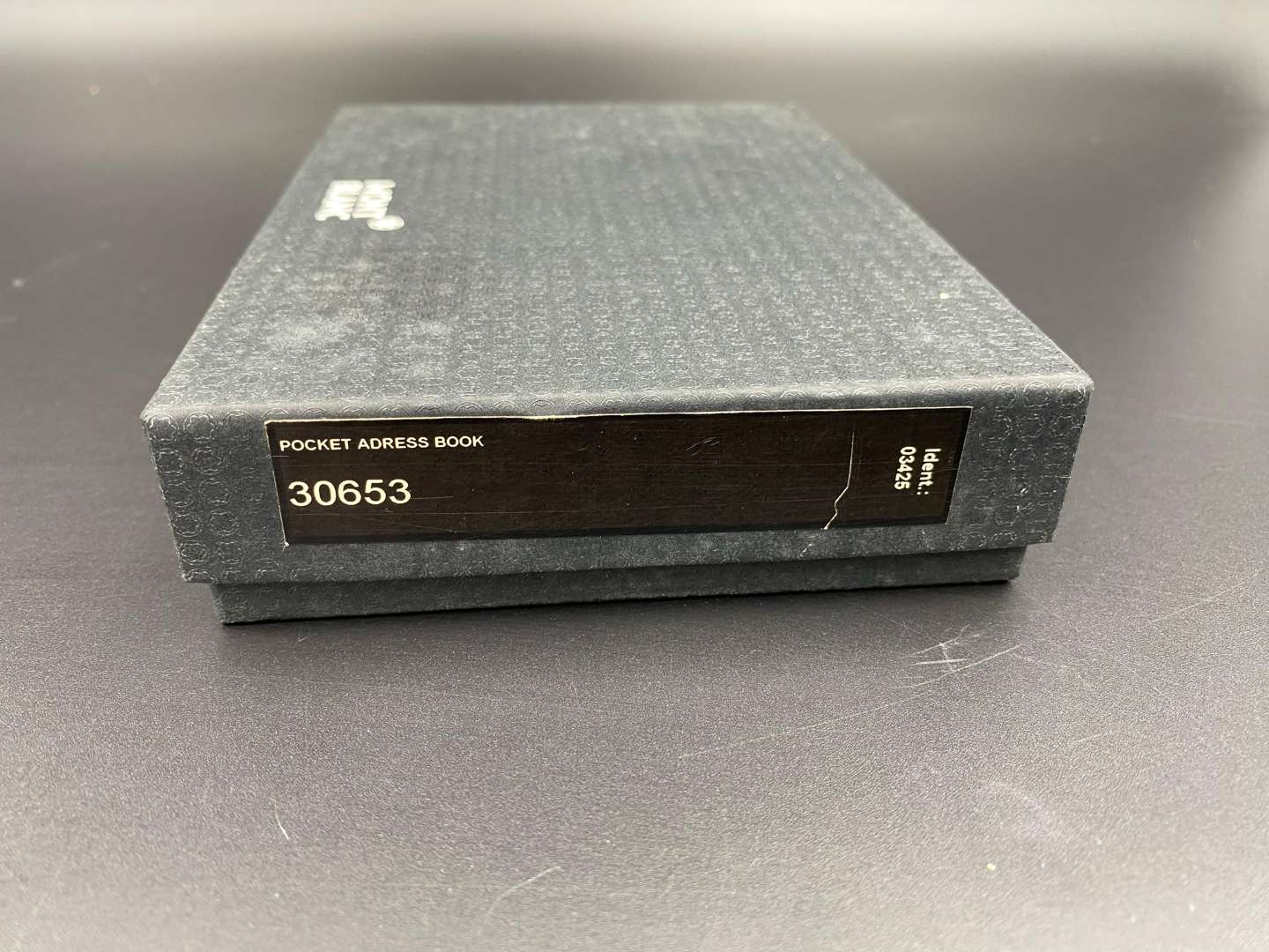 <p>MONT BLANC, a black, stitched leather pocket address book,&nbsp;</p>