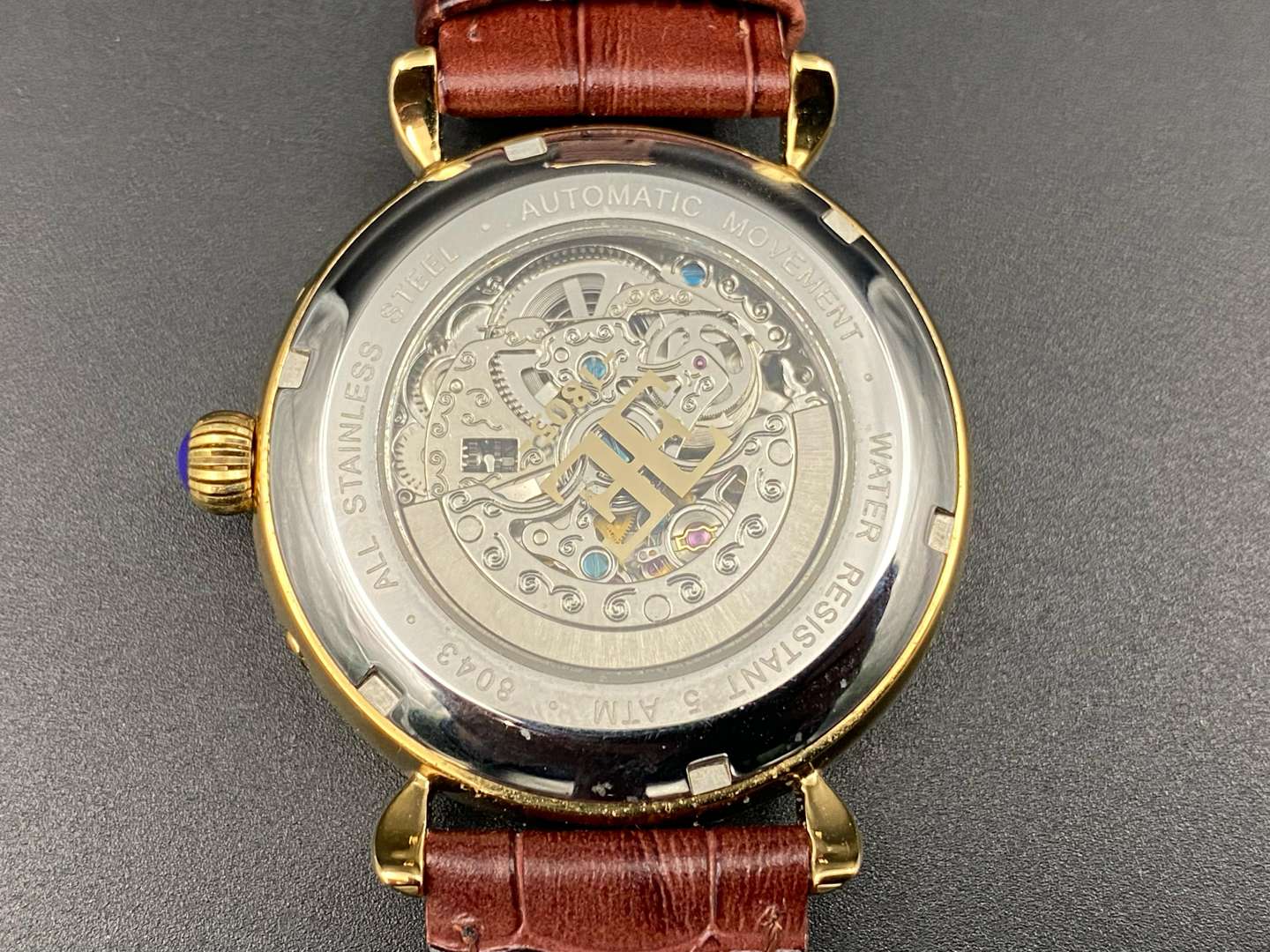 <p>THOMAS EARNSHAW, gold plated automatic calendar wristwatch, 8043</p>
