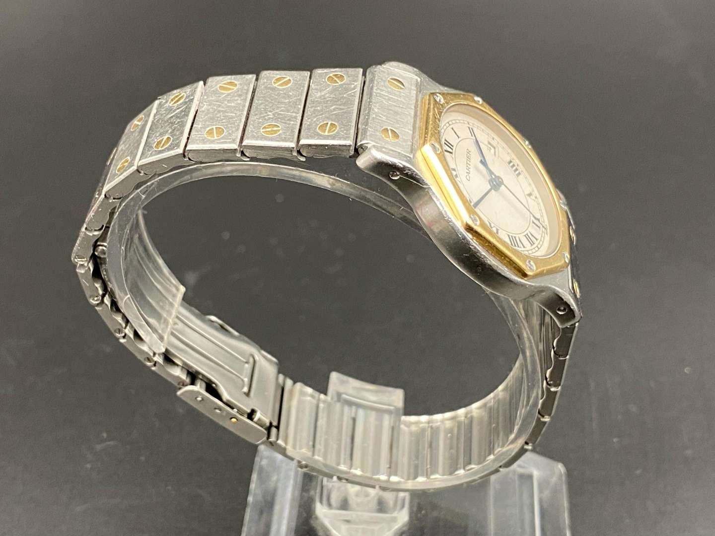 <p>CARTIER, SANTOS DE CARTIER, OCTAGON bi-metal quartz wristwatch, 187902, 05800</p>