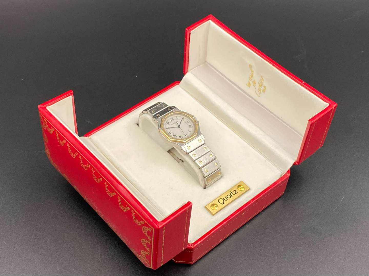 <p>CARTIER, SANTOS DE CARTIER, OCTAGON bi-metal quartz wristwatch, 187902, 05800</p>