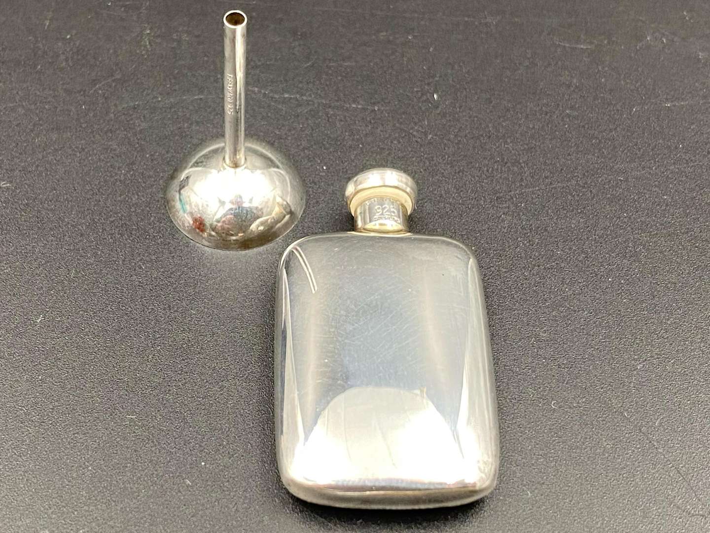 <p>TIFFANY & CO, sterling silver .925 perfume flask and funnel</p>