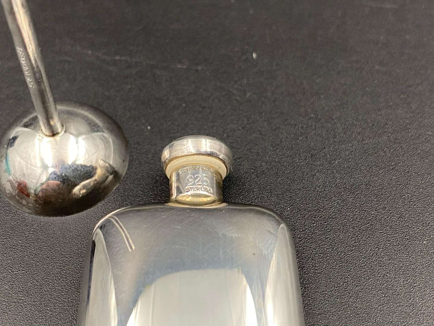 <p>TIFFANY & CO, sterling silver .925 perfume flask and funnel</p>