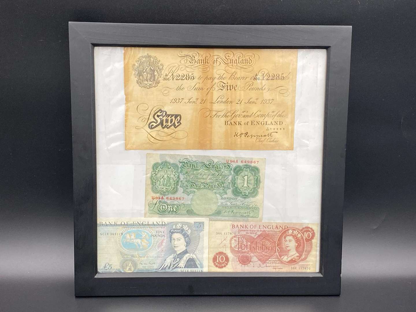 <p>Four various Bank of England banknotes,</p>