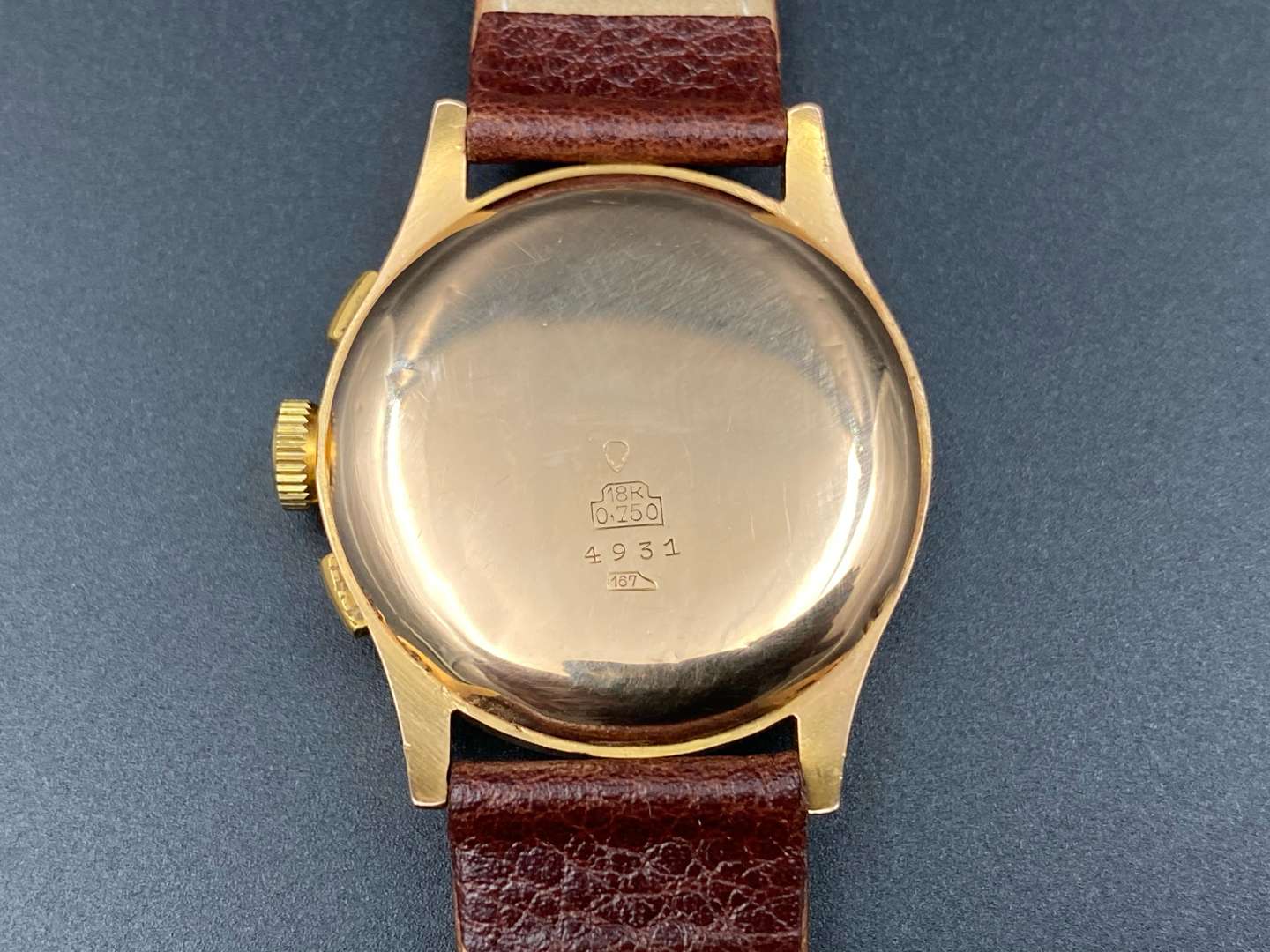 <p>LOYAL, Chronographe Suisse, 18K and gilt two button chronograph wristwatch,&nbsp;</p>