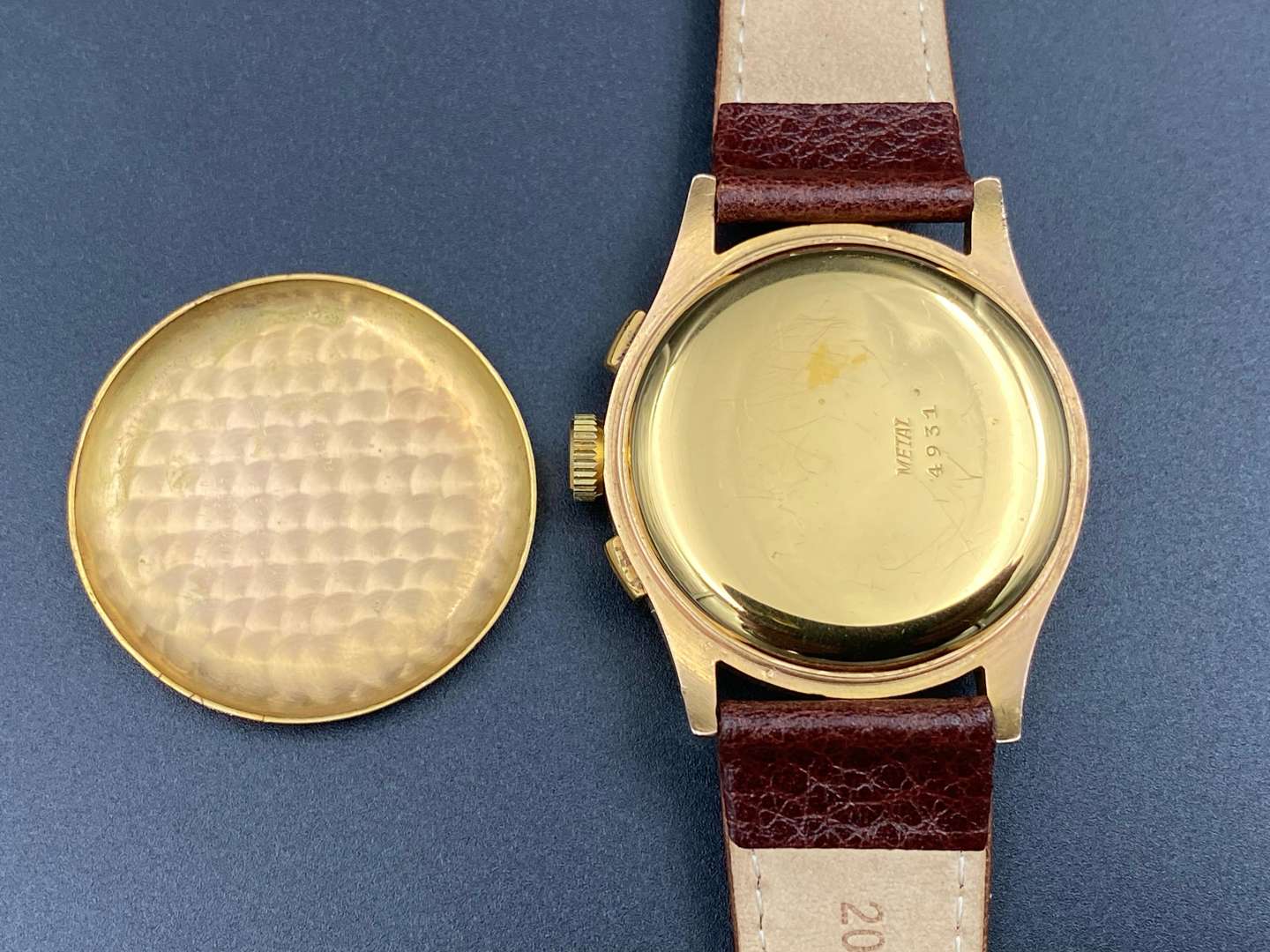 <p>LOYAL, Chronographe Suisse, 18K and gilt two button chronograph wristwatch,&nbsp;</p>