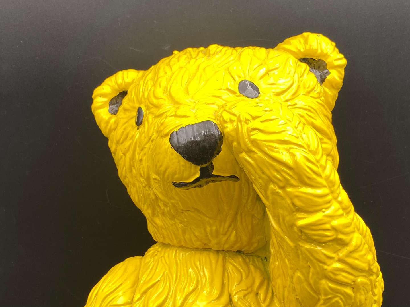 <p>“ALL PROCEEDS TO CHARITY”. A modern cast resin model of a Teddy Bear,</p>