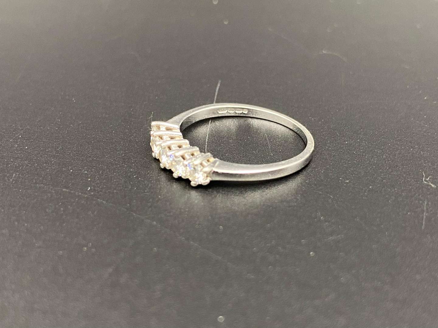 <p>A Diamond set, 9ct white gold ring,</p>