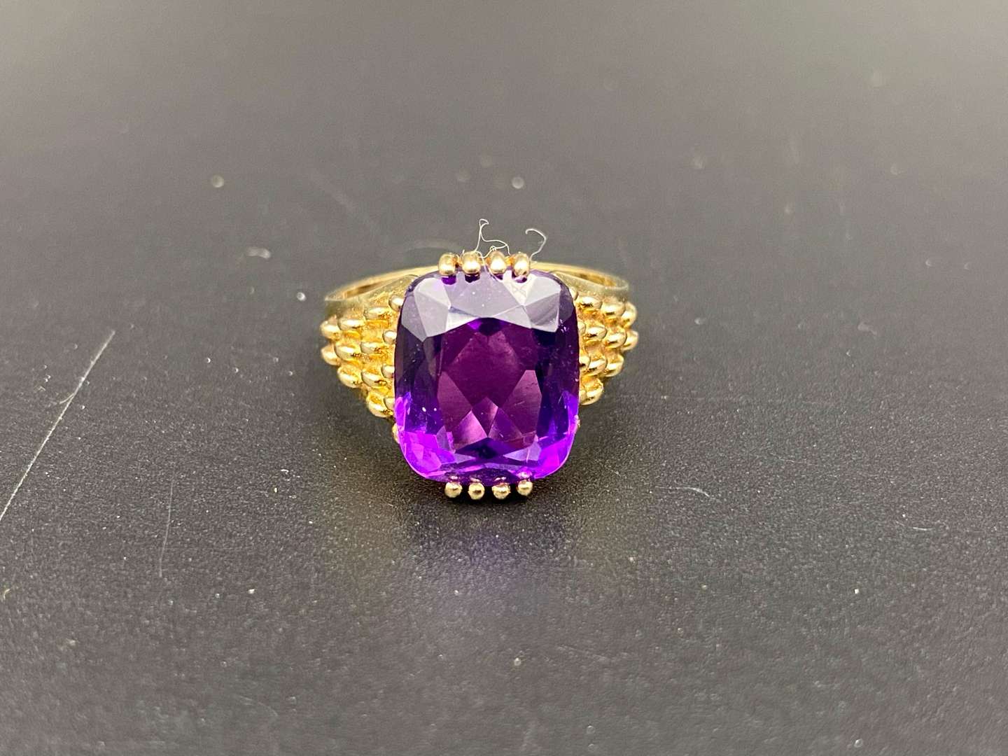 <p>An Amethyst set 9ct gold ring</p>