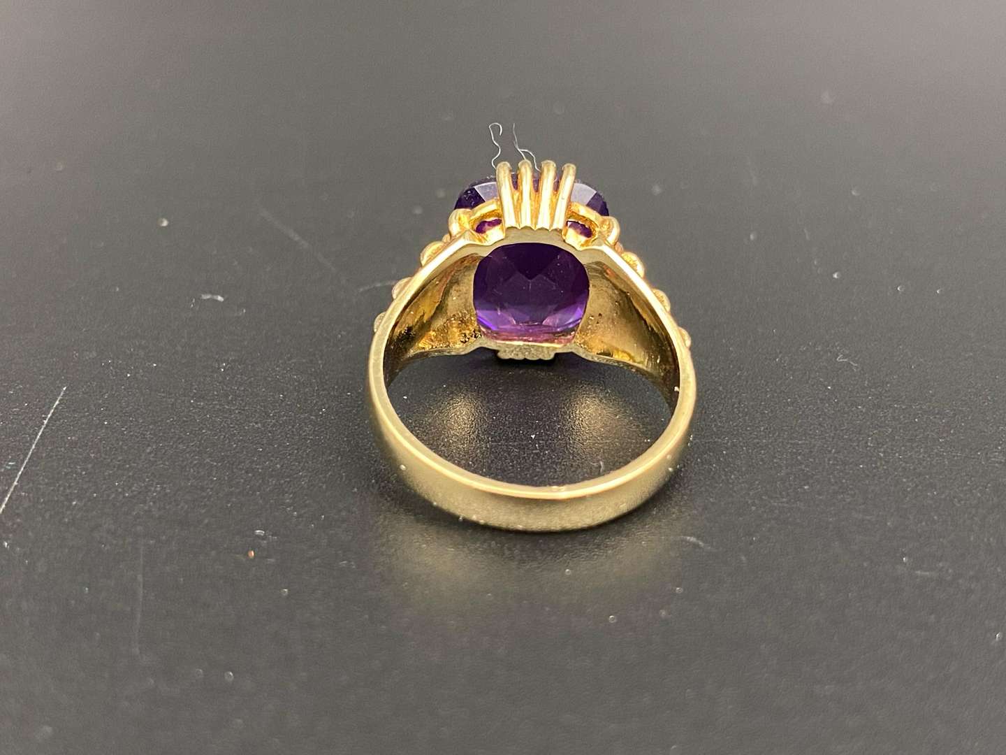<p>An Amethyst set 9ct gold ring</p>