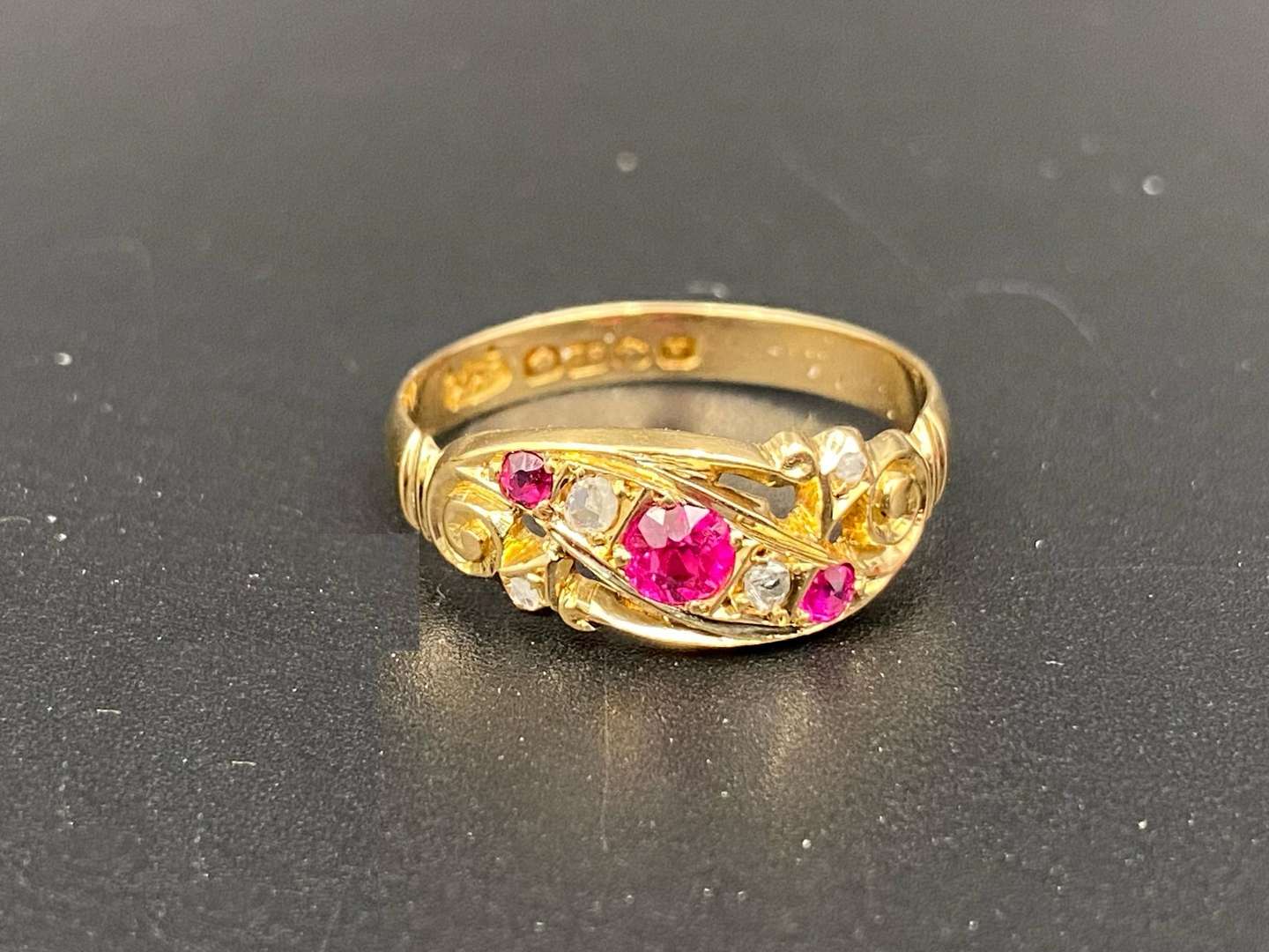 <p>Ruby & Diamond 18ct gold ring</p>