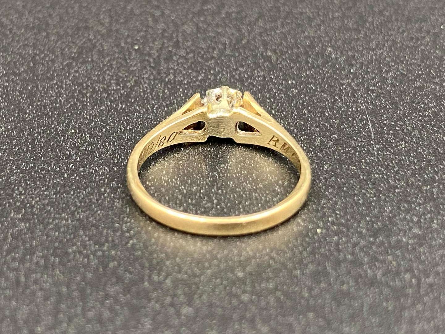 <p>A Diamond Solitaire set, 9ct gold ring,</p>
