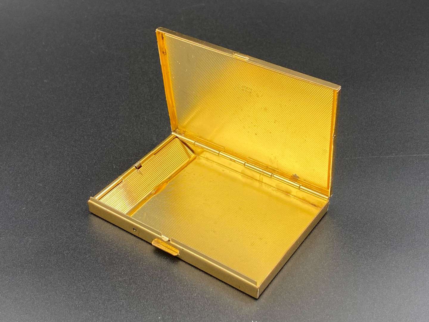 <p>GUCCI, enameled, rectangular gilt metal card/ cigarette case,</p>