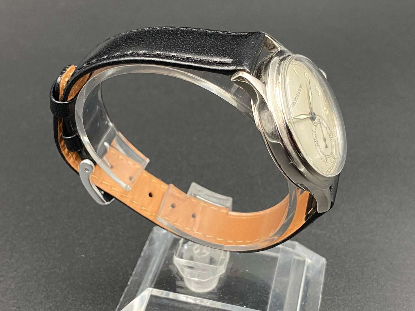 <p>JAEGER-LE COULTRE, mid 20th century stainless steel wrtistwatch, 306425,</p>