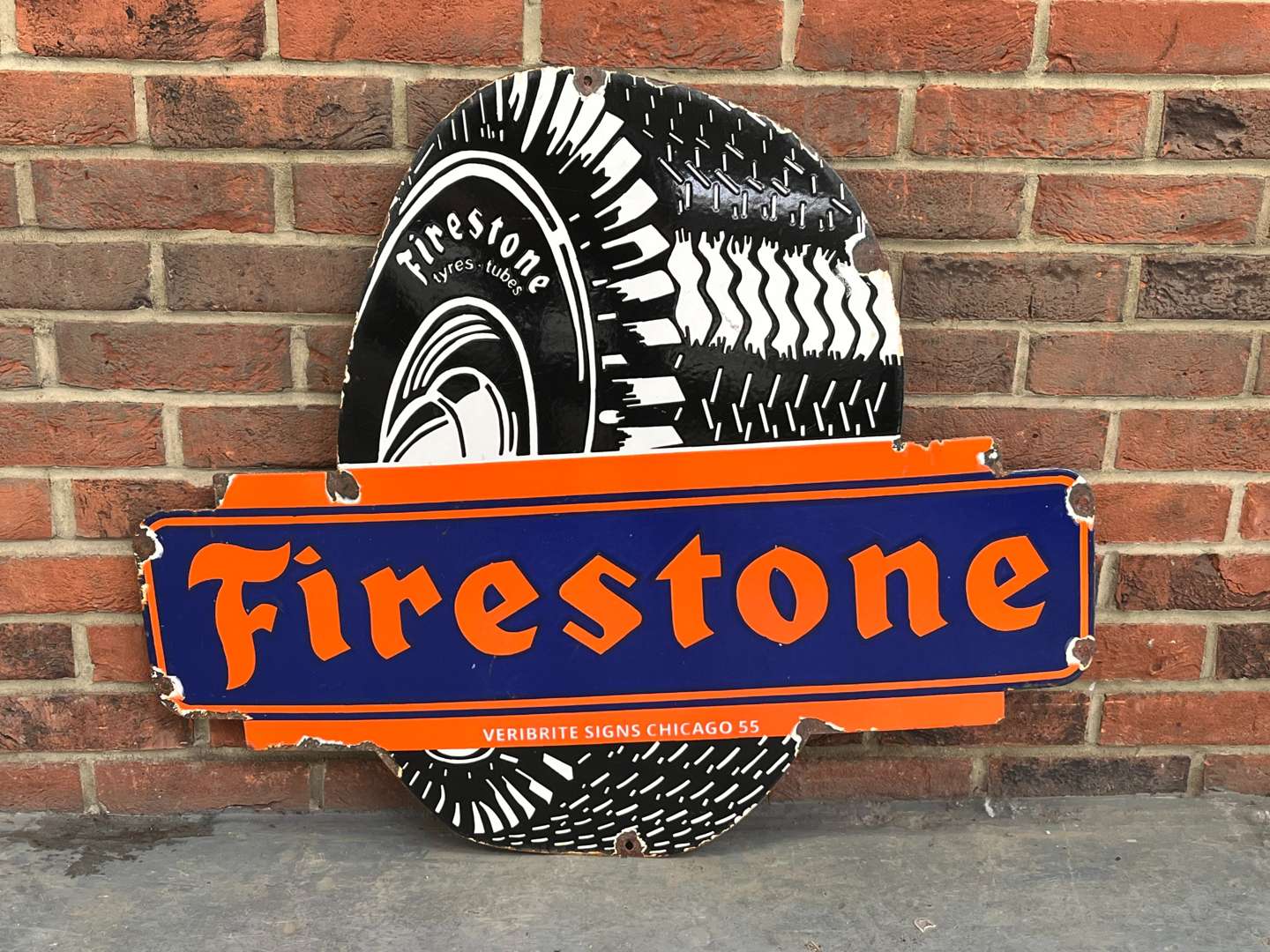 <p>Firestone Tyres Enamel Sign</p>