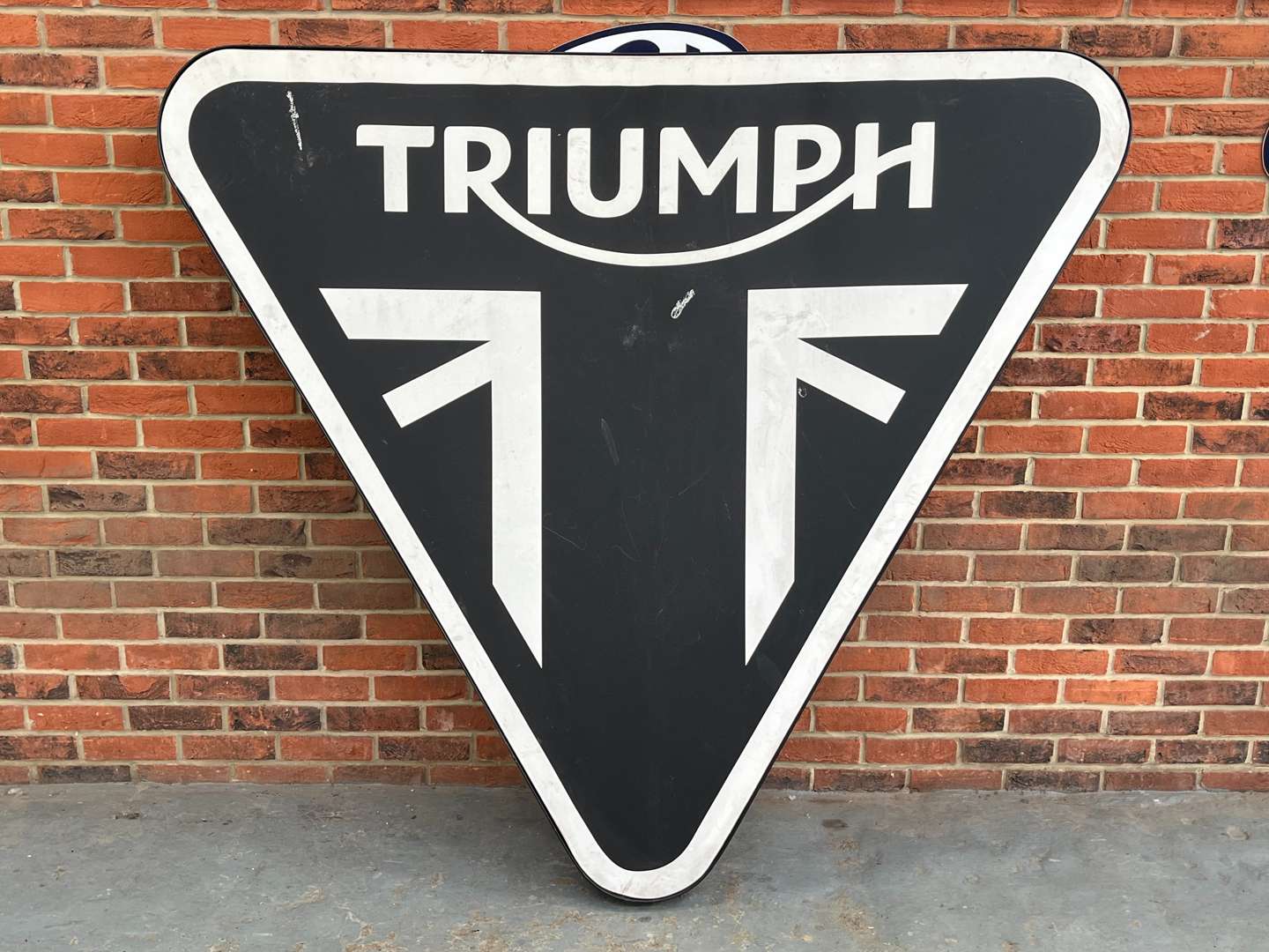 <p>Extremely Large Triumph Triangular Dealership Illuminated Sign</p>