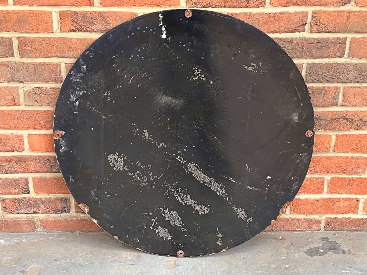 <p>Power-Lube Motor Oil Circular Enamel Sign</p>