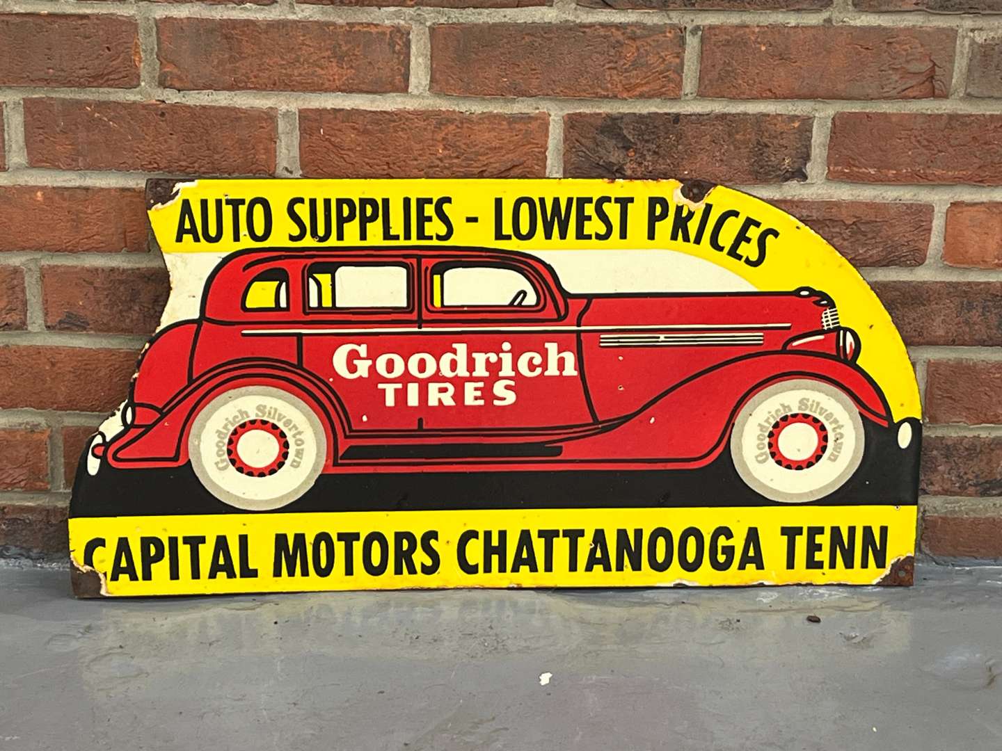 <p>Goodrich Tires Enamel Sign</p>
