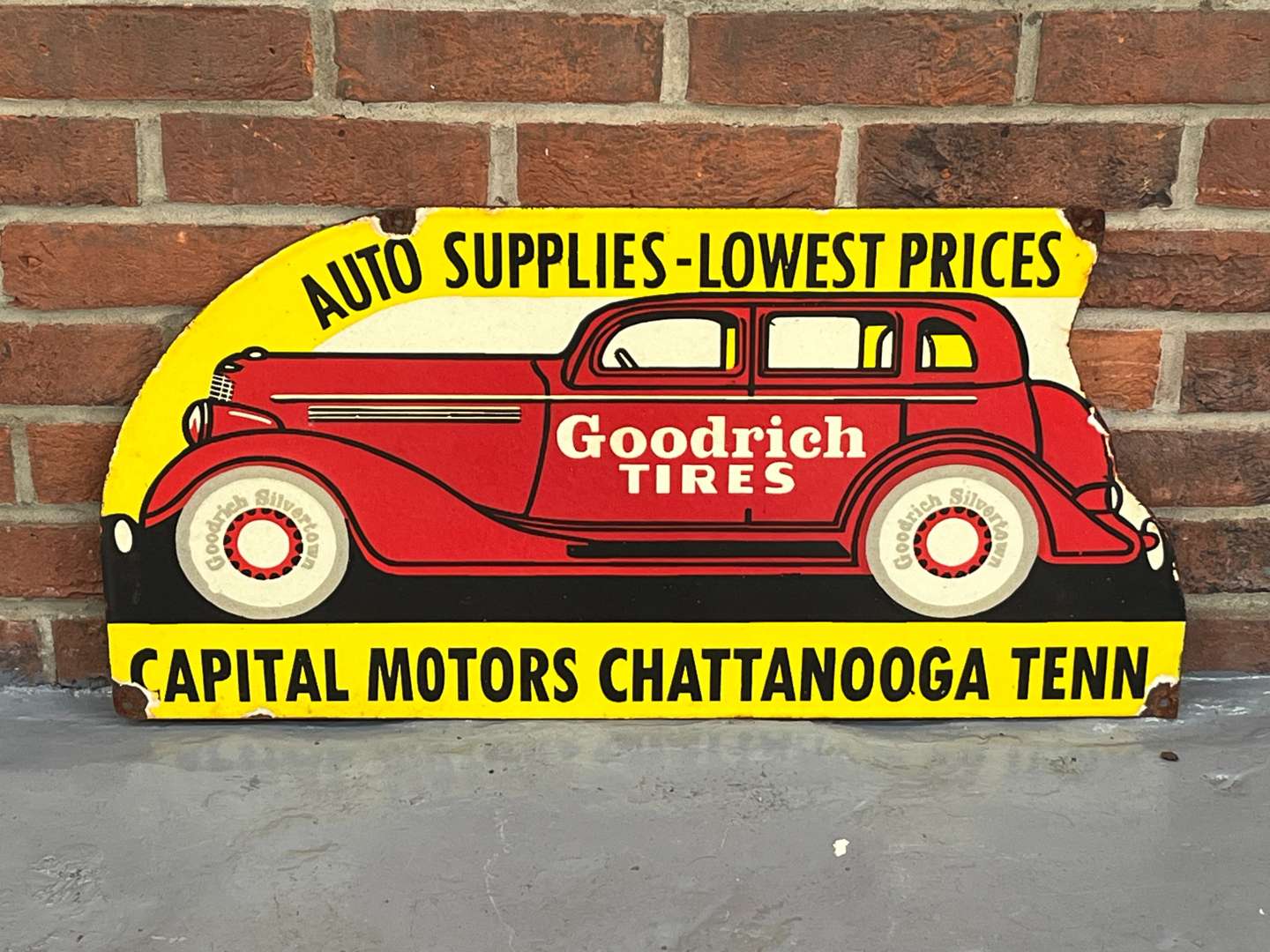 <p>Goodrich Tires Enamel Sign</p>