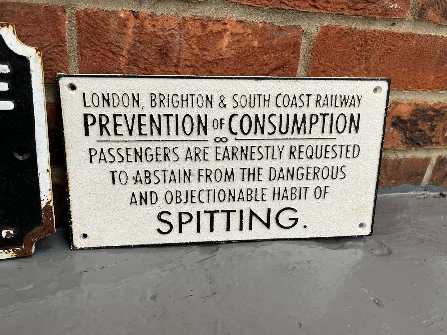 <p>Three Cast Iron Railways Signs</p>