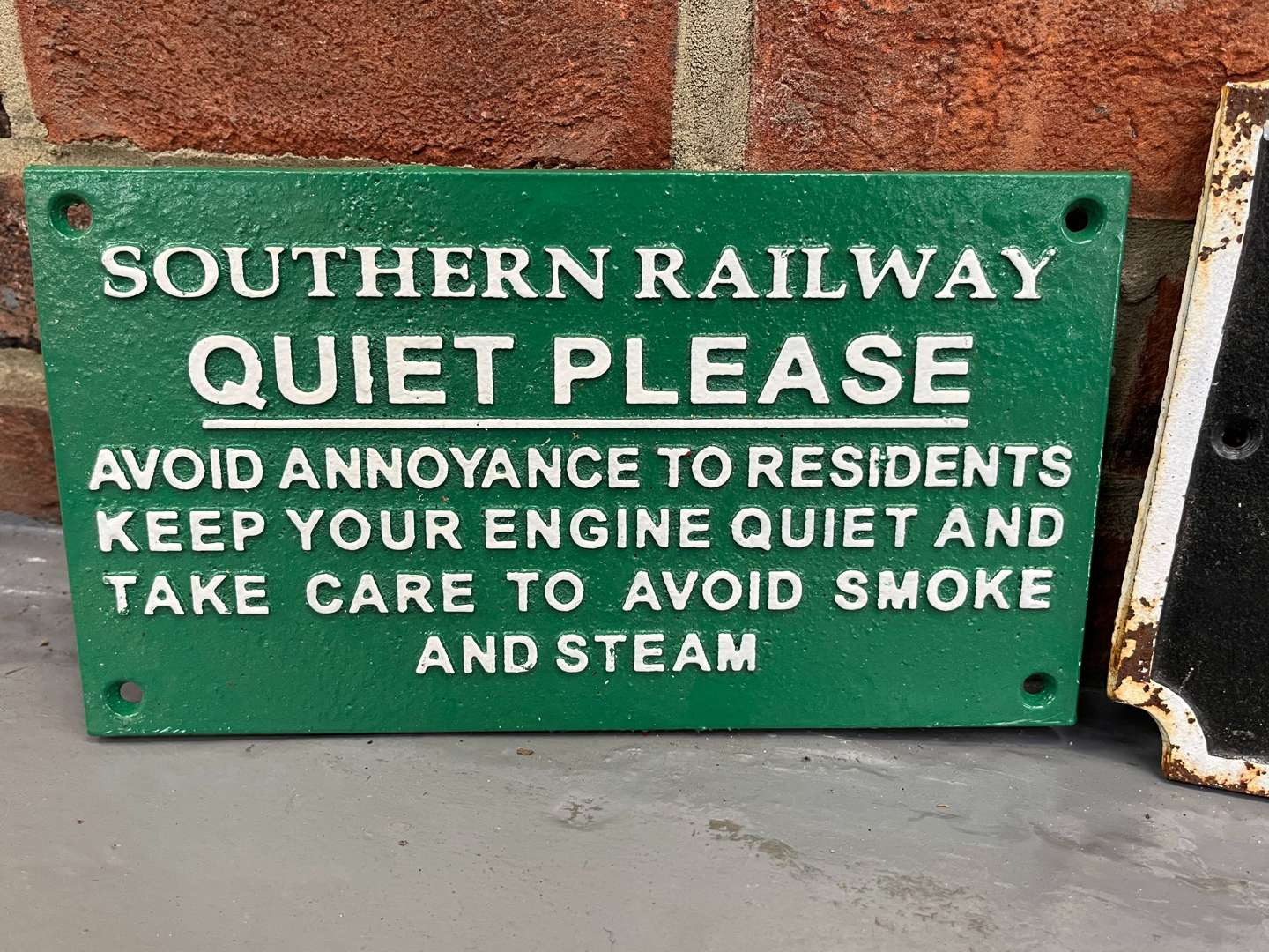 <p>Three Cast Iron Railways Signs</p>