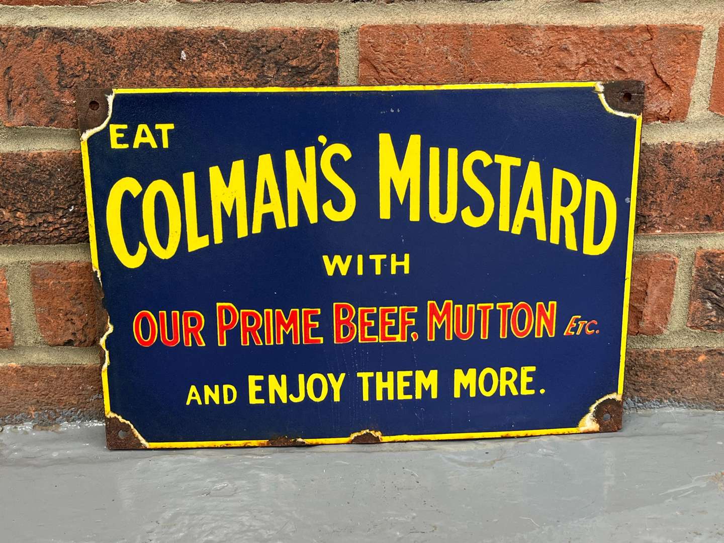 <p>Eat Colmans Mustard Enamel Sign</p>
