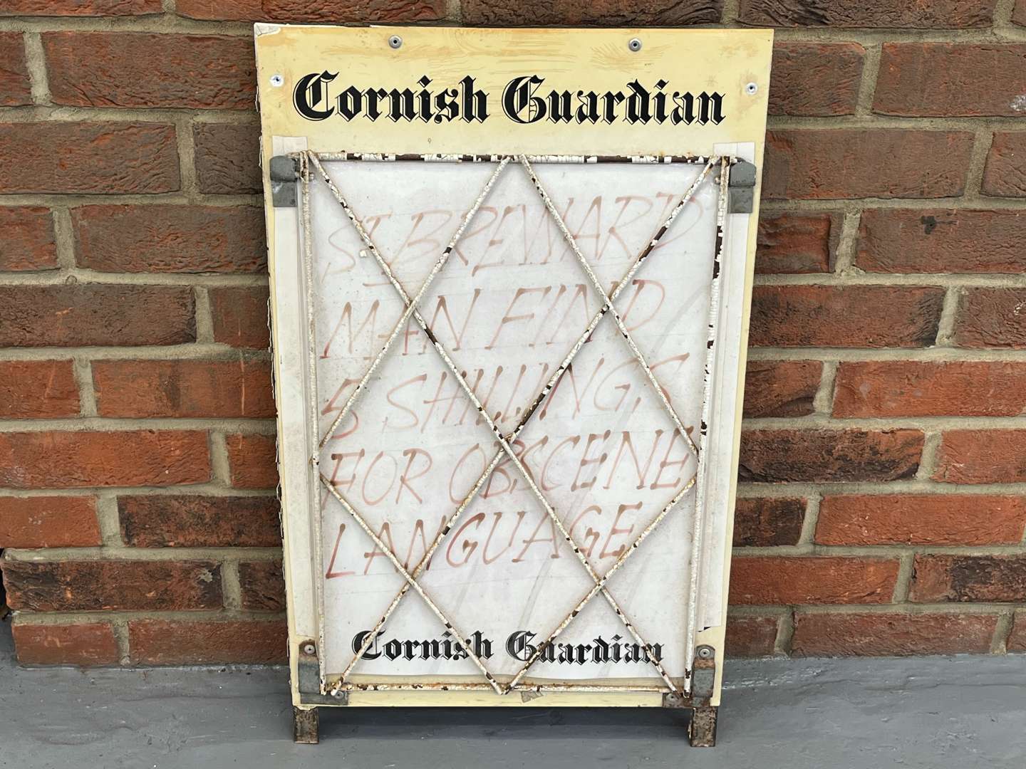 <p>Cornish Guardian Metal Bill Board&nbsp;</p>
