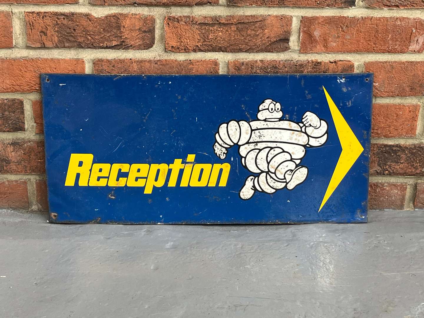 <p>Michelin Tin Reception Sign</p>