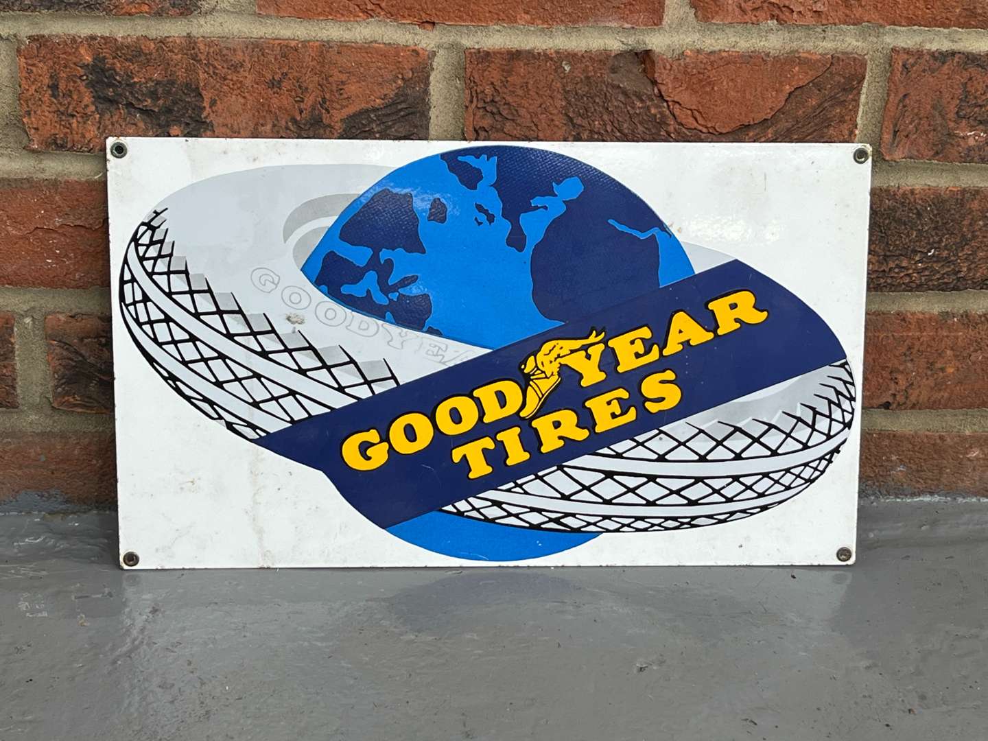 <p>Goodyear Tires Enamel Sign</p>