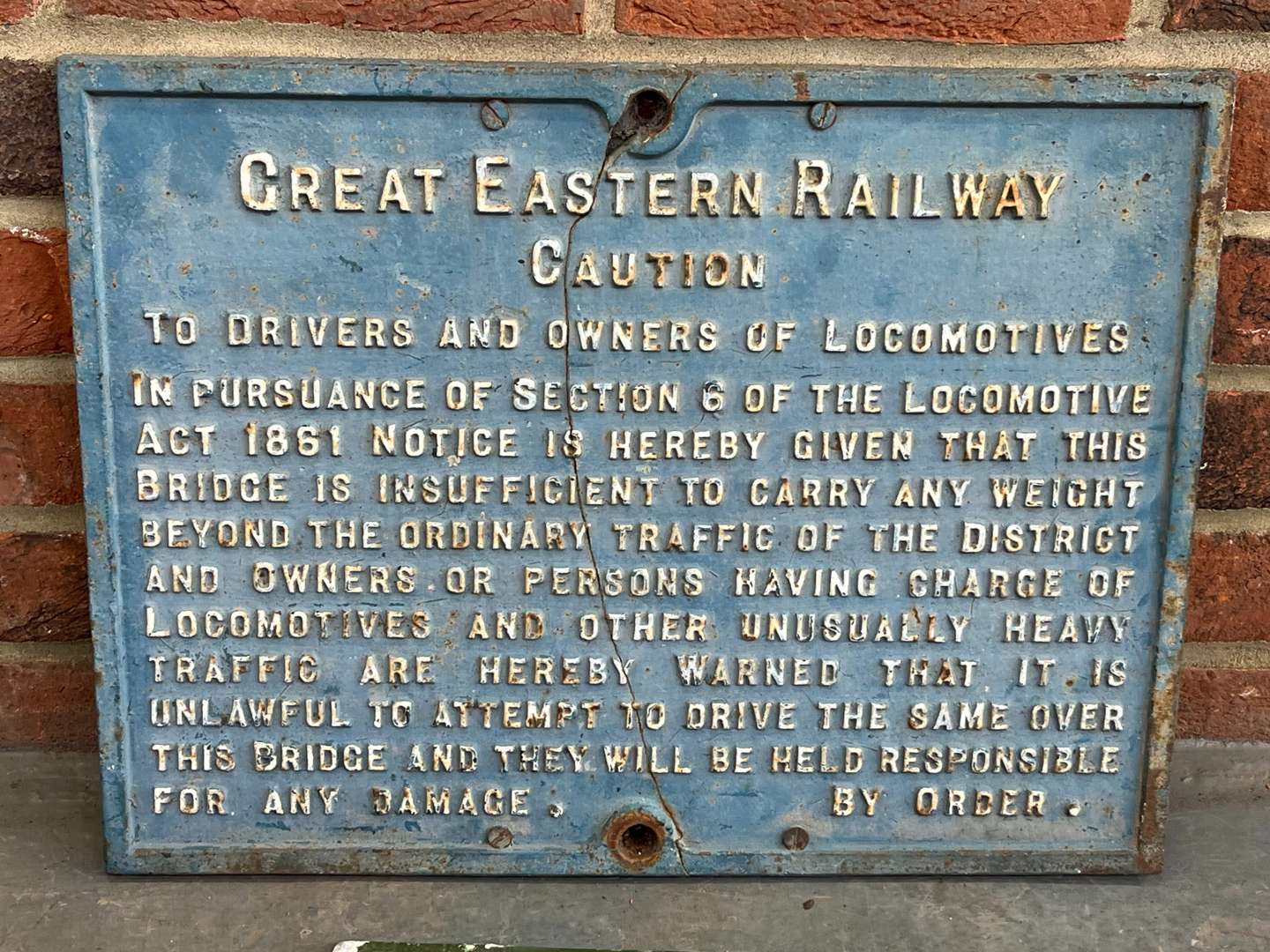 <p>Great Eastern Railway Caution Cast Iron Sign and British Railways Plate (2)</p>
