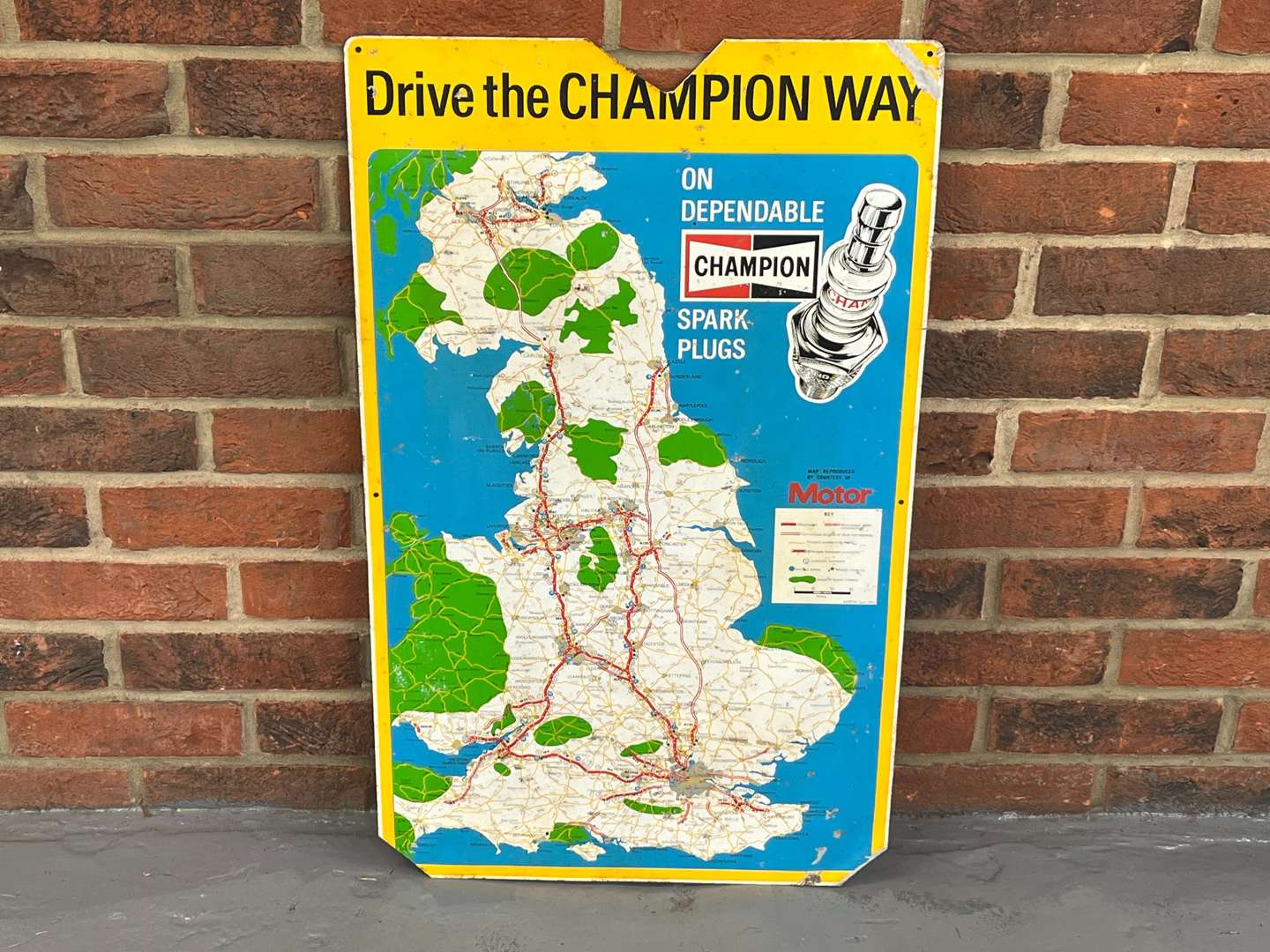 <p>Champion Spark Plug Map Sign a/f</p>