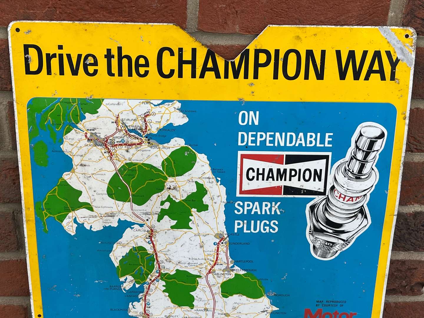 <p>Champion Spark Plug Map Sign a/f</p>