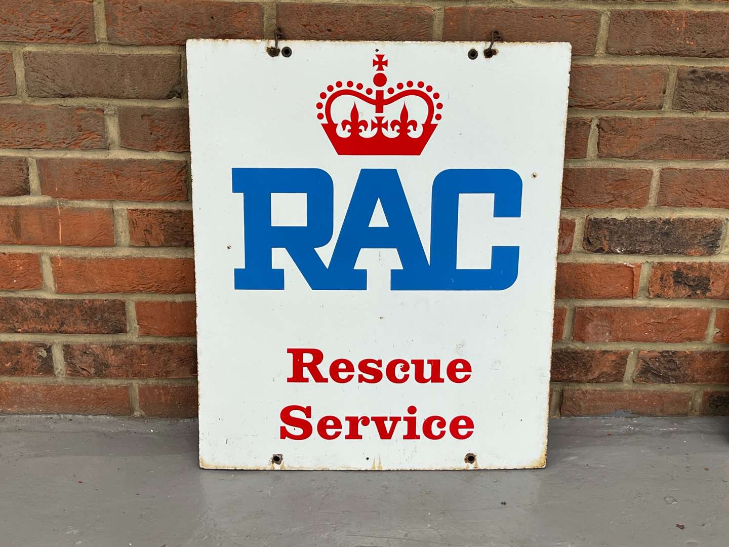 <p>RAC Rescue Service Enamel Sign</p>
