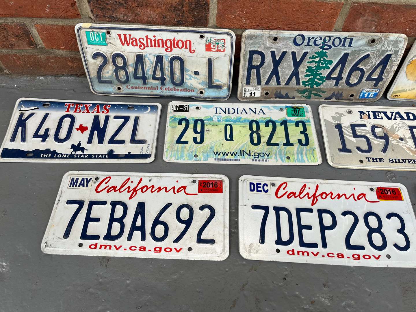 <p>Ten American Number Plates</p>