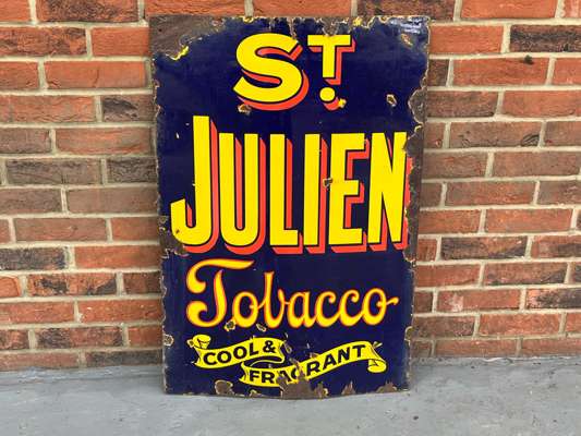 st julien tobacco sign St Julien Tobacco Enamel Sign | Sat 14th June Automobilia