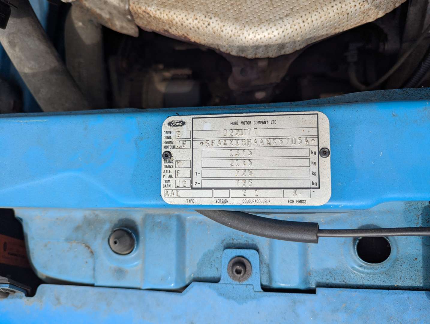 <p>1991 FORD ESCORT L</p>