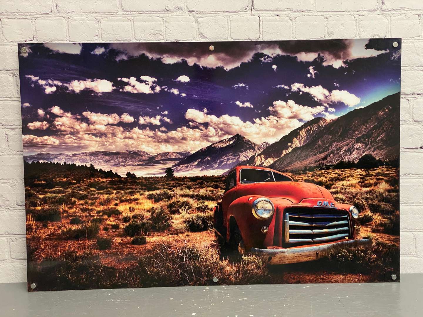 <p>GMC, a printed, aluminium clad, landscape image,</p>