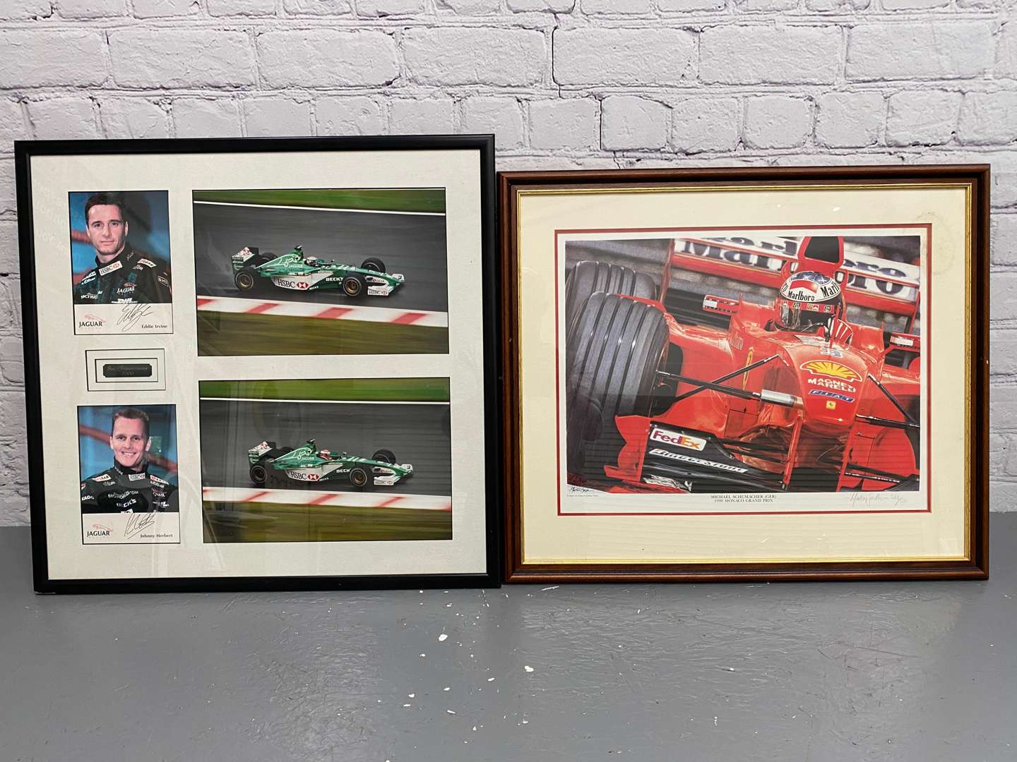 <p>A mixed lot of framed motor racing pictures,</p>