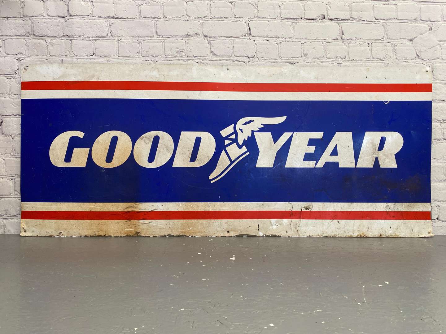 <p>Goodyear, a late 20th century printed tin sign,</p>