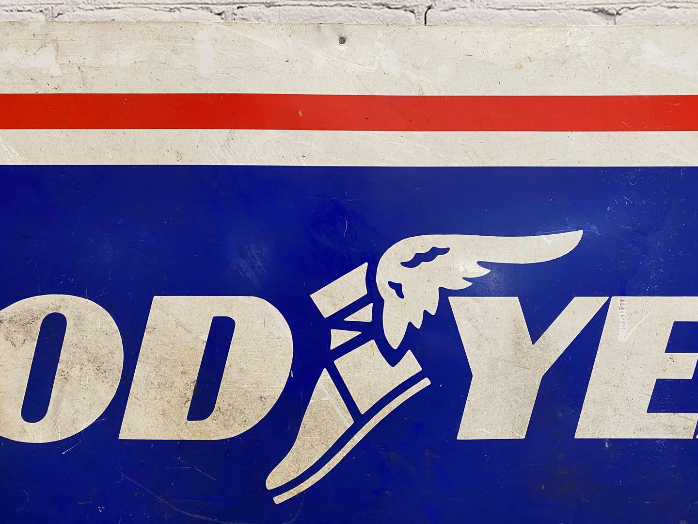 <p>Goodyear, a late 20th century printed tin sign,</p>